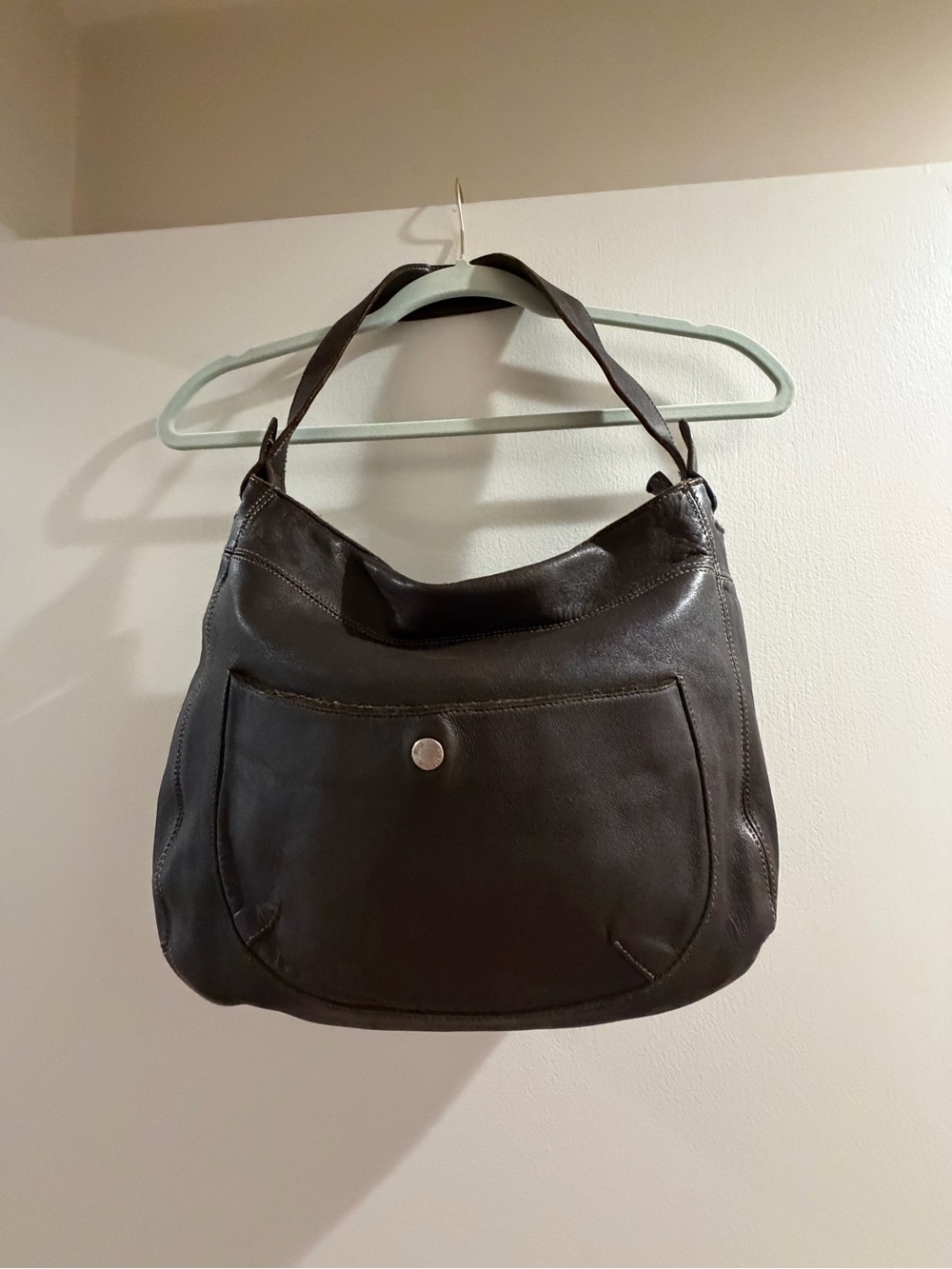 Furla Dark Brown Leather Hobo Shoulder Bag